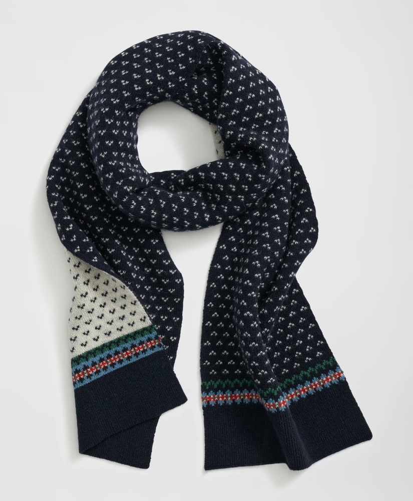 Wool-Alpaca Holiday Fair Isle Scarf, image 3