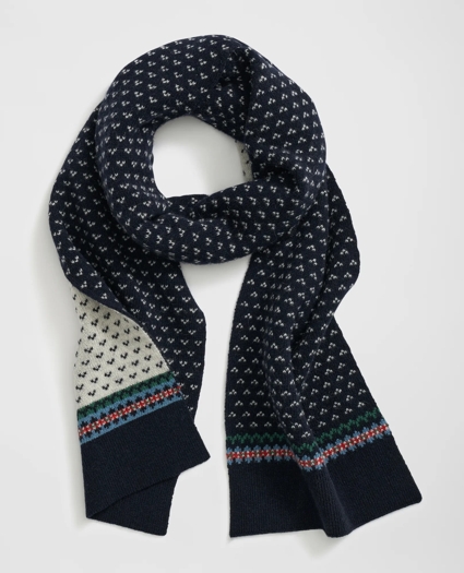 Wool-Alpaca Holiday Fair Isle Scarf, image 3