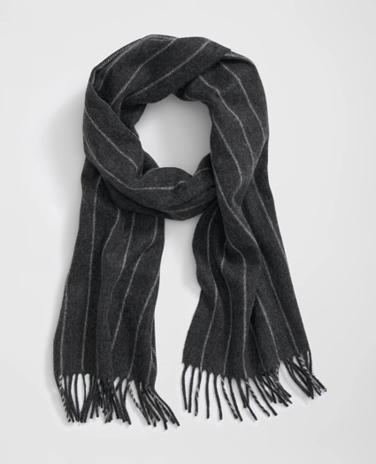 Cashmere Striped Fringe Scarf, image 1