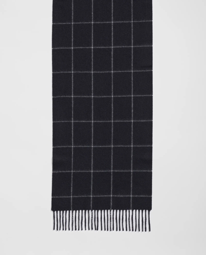 Cashmere Windowpane Fringe Scarf, image 2