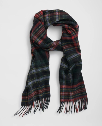 Cashmere Plaid Fringe Scarf, image 1
