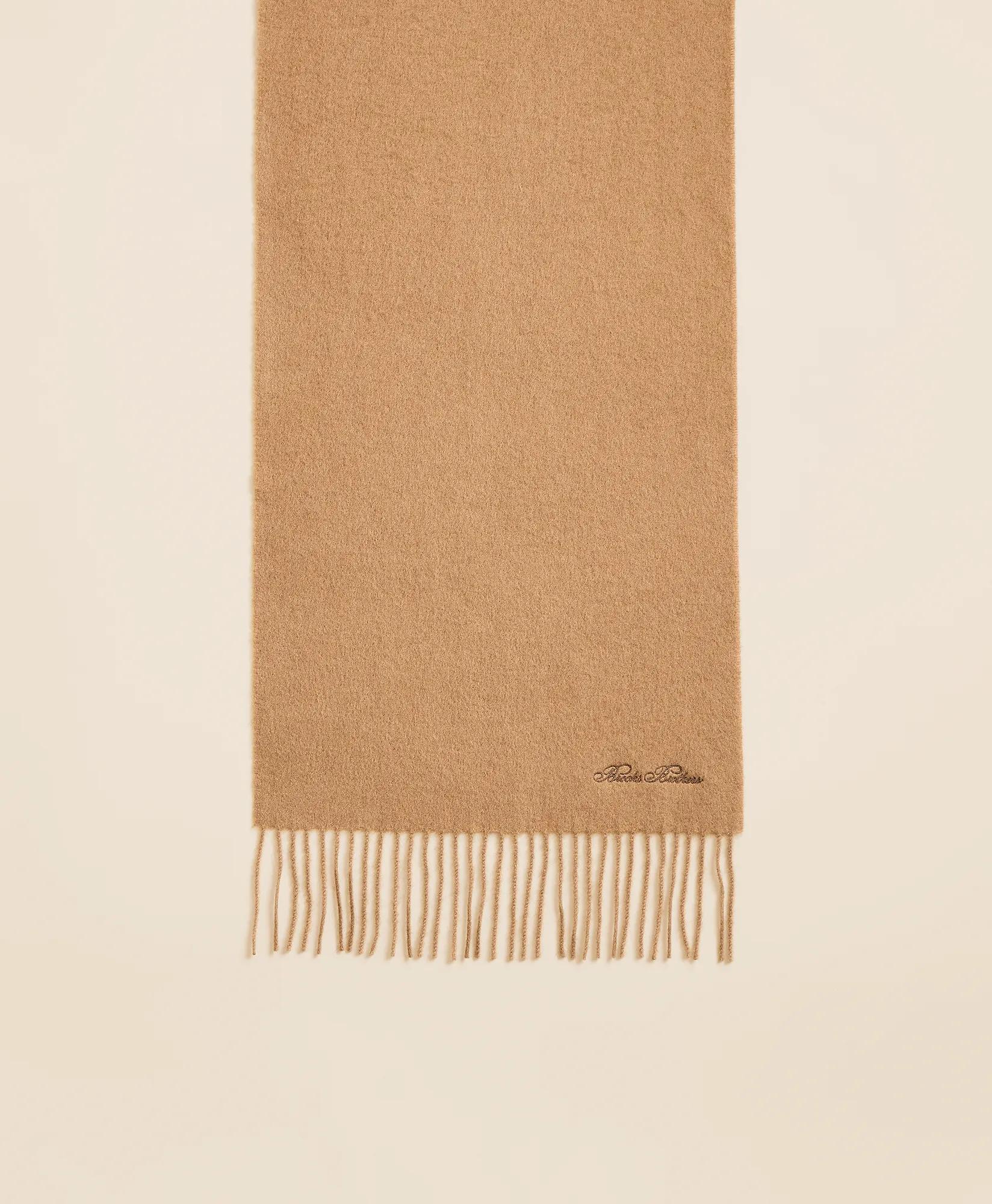 Camel Hair Fringed Scarf, image 2