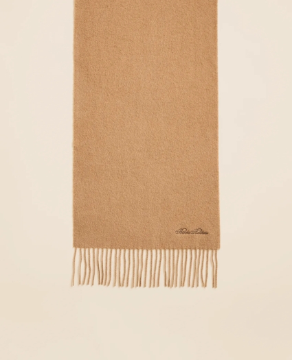 Camel Hair Fringed Scarf, image 2