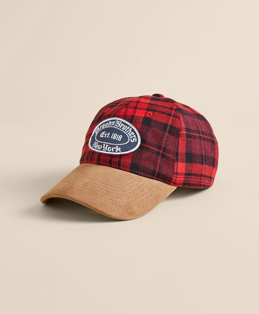 Suede Wool-Blend Plaid Baseball Cap