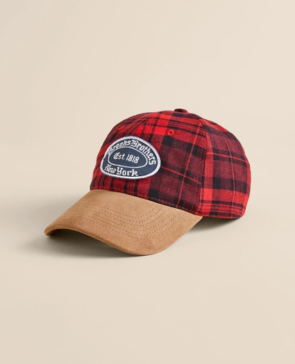 Suede Wool-Blend Plaid Baseball Cap, image 1