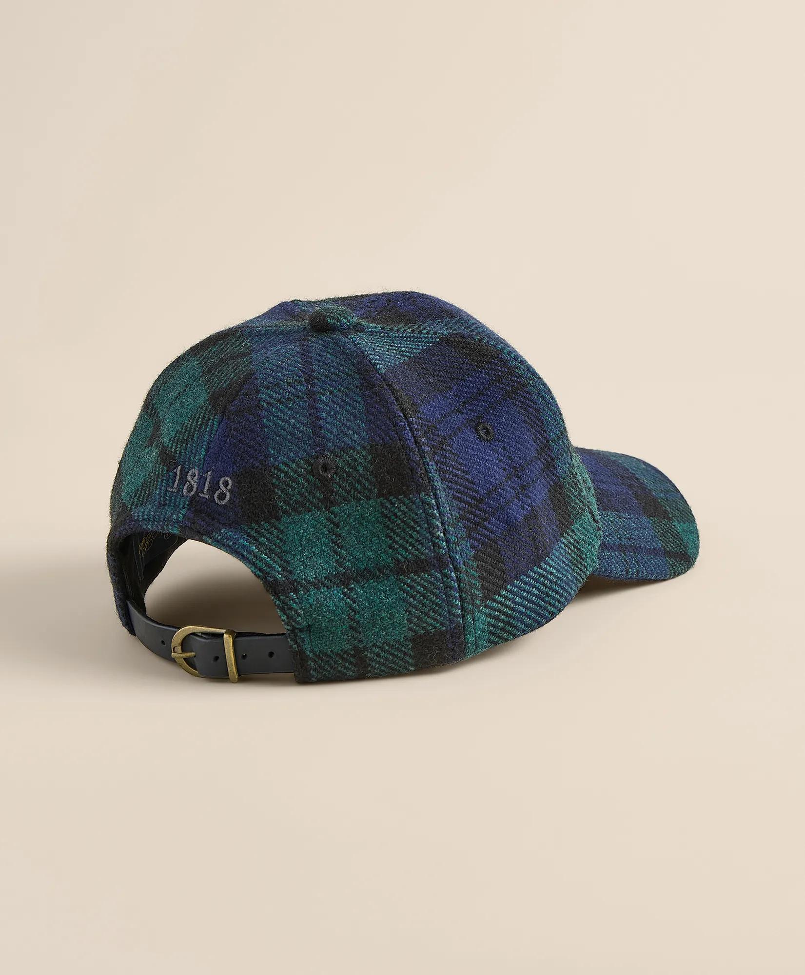 Black Watch Tartan & Leather Trim Baseball Cap, image 2