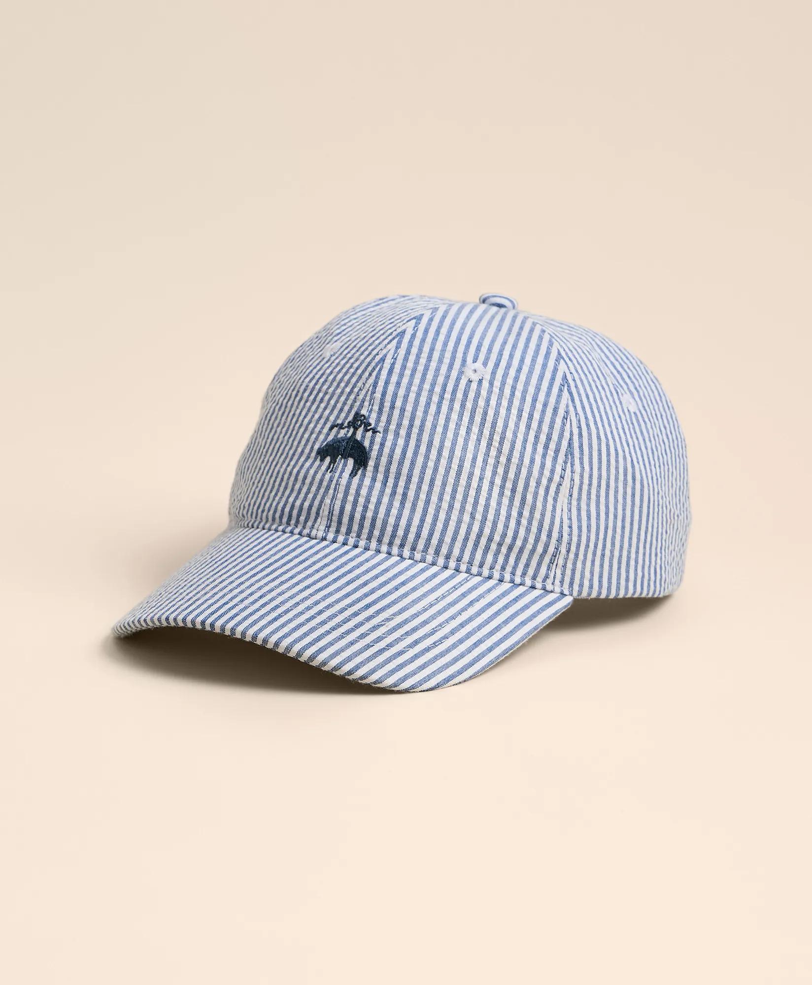 Cotton Seersucker Baseball Hat, image 1