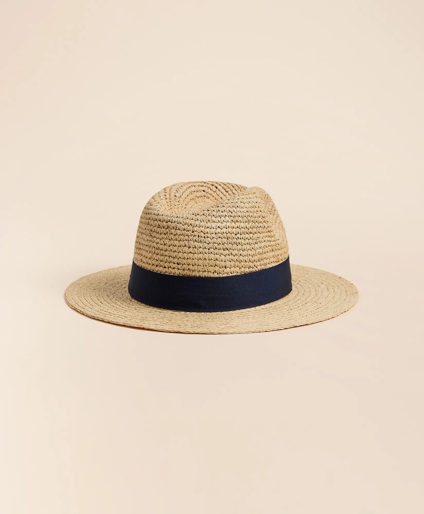 Raffia-Grosgrain Fedora Hat display picture 2