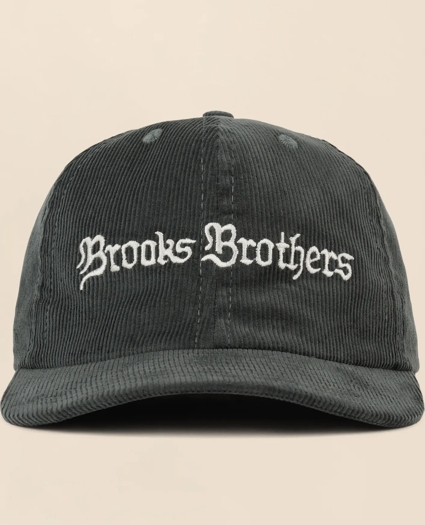 Brooks Brothers x Brain Dead Cotton, Corduroy & Leather Emblem Baseball Hat, image 1