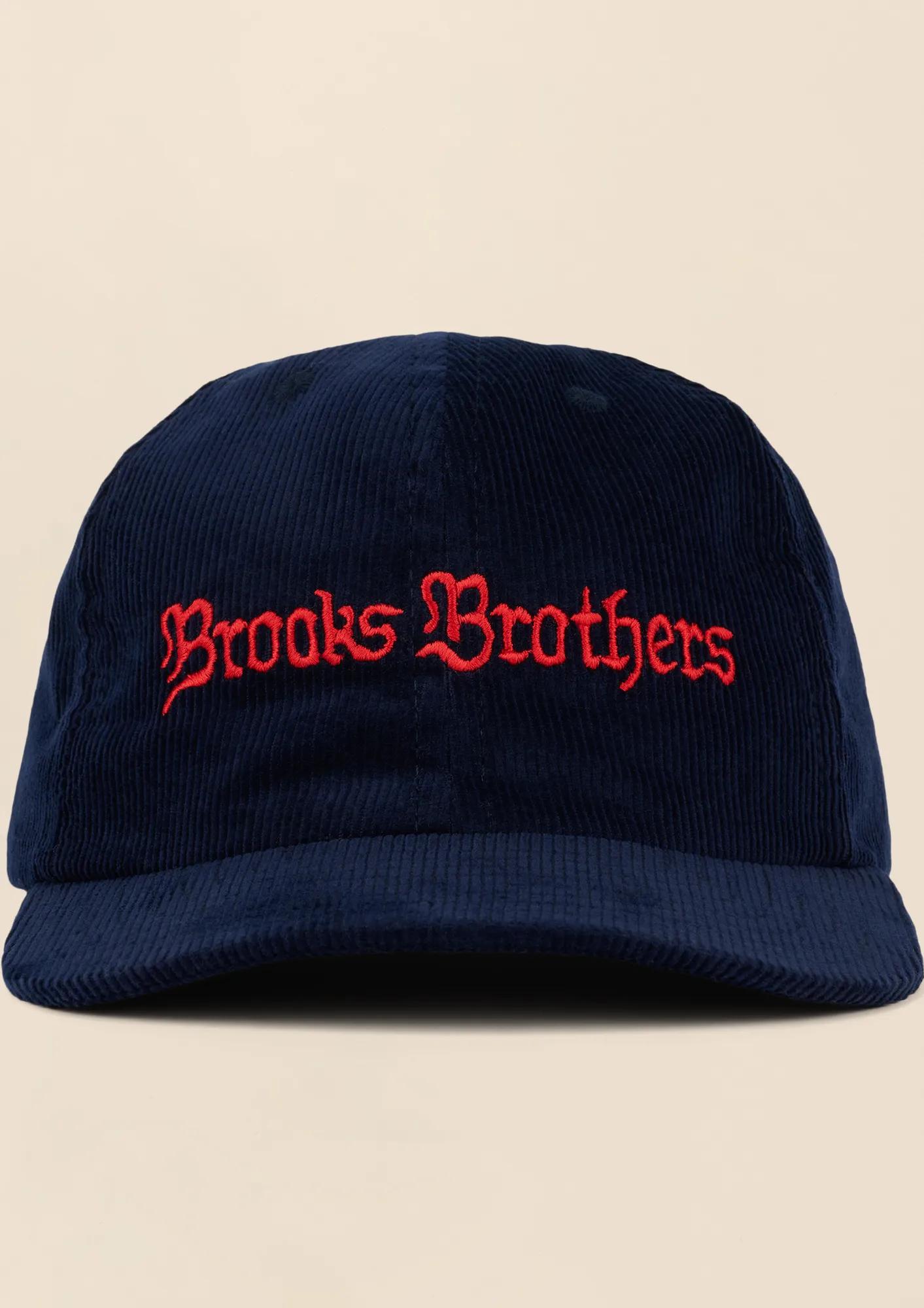 Brooks Brothers x Brain Dead Cotton, Corduroy & Leather Emblem Baseball Hat, image 1