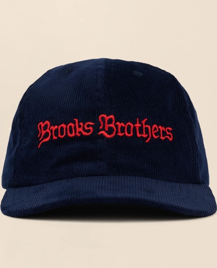 Brooks Brothers x Brain Dead Cotton, Corduroy & Leather Emblem Baseball Hat, image 1