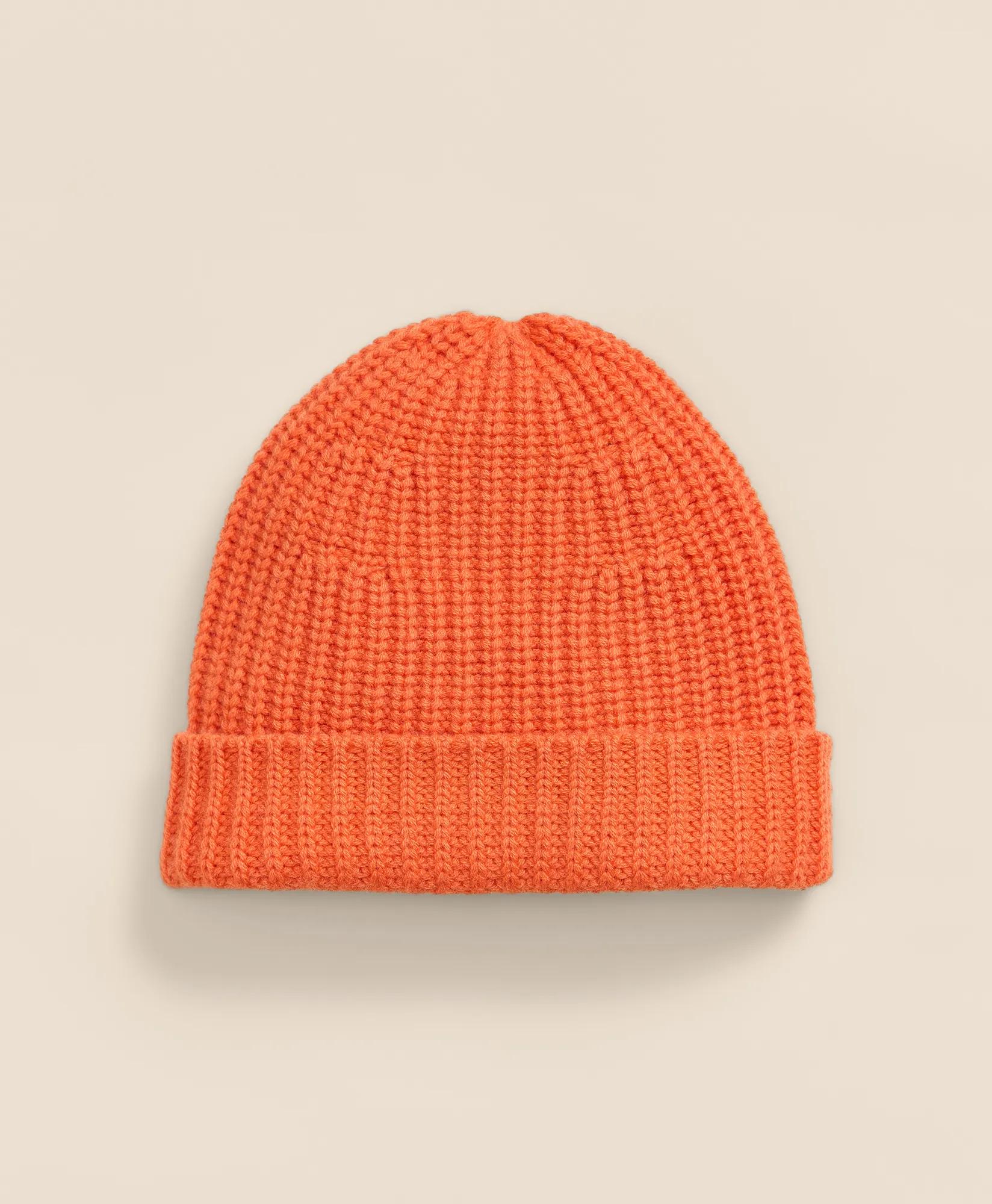 Merino Wool-Cashmere Ribbed Beanie Hat, image 1