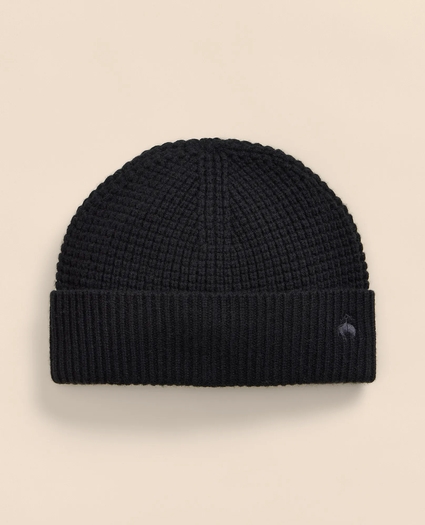 Wool Cashmere Waffle Knit Beanie Hat