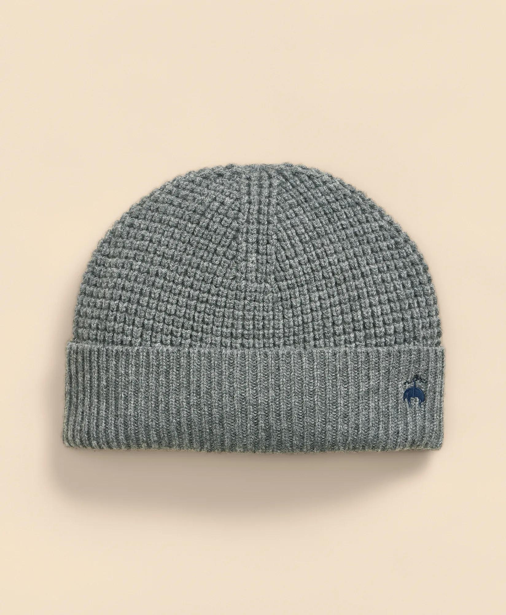 Wool Cashmere Waffle Knit Beanie Hat, image 1