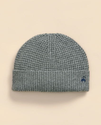 Wool Cashmere Waffle Knit Beanie Hat
