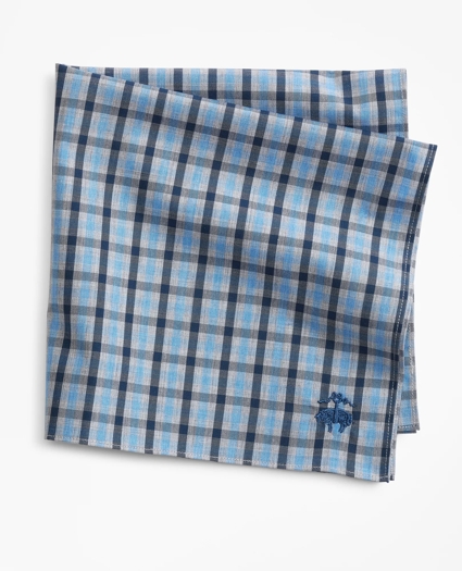 Supima® Cotton Heathered Check Pocket Square, image 1