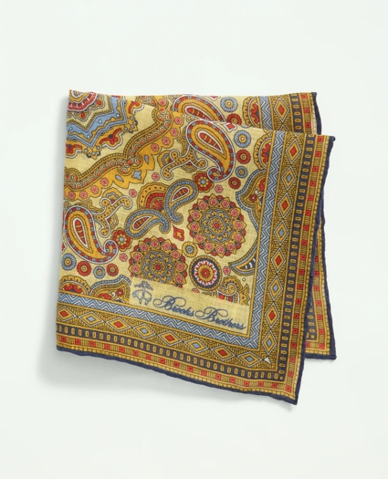 Cotton Linen Jacquard Paisley Pocket Square
