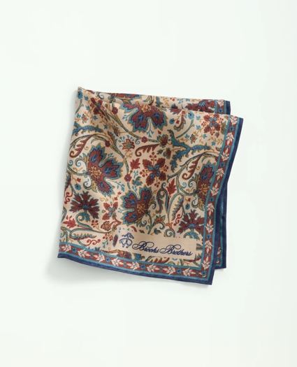Silk Paisley Leaf Pocket Square, image 1