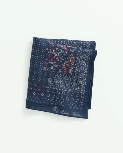 Patchwork Bandana Cotton-Linen Pocket Square, image 1