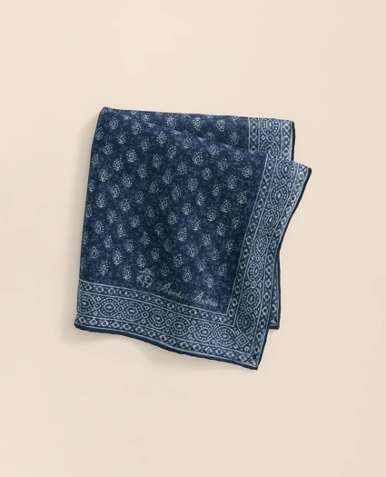 Batik Foulard Cotton-Linen Pocket Square