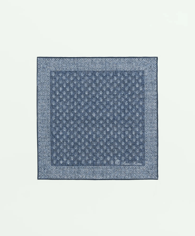 Batik Foulard Cotton-Linen Pocket Square