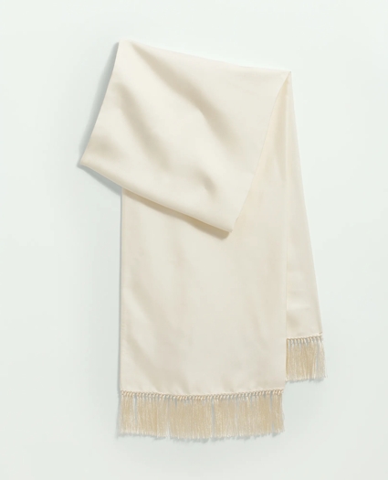Formal Tassel Scarf in Double Layered Silk Twill, image 1
