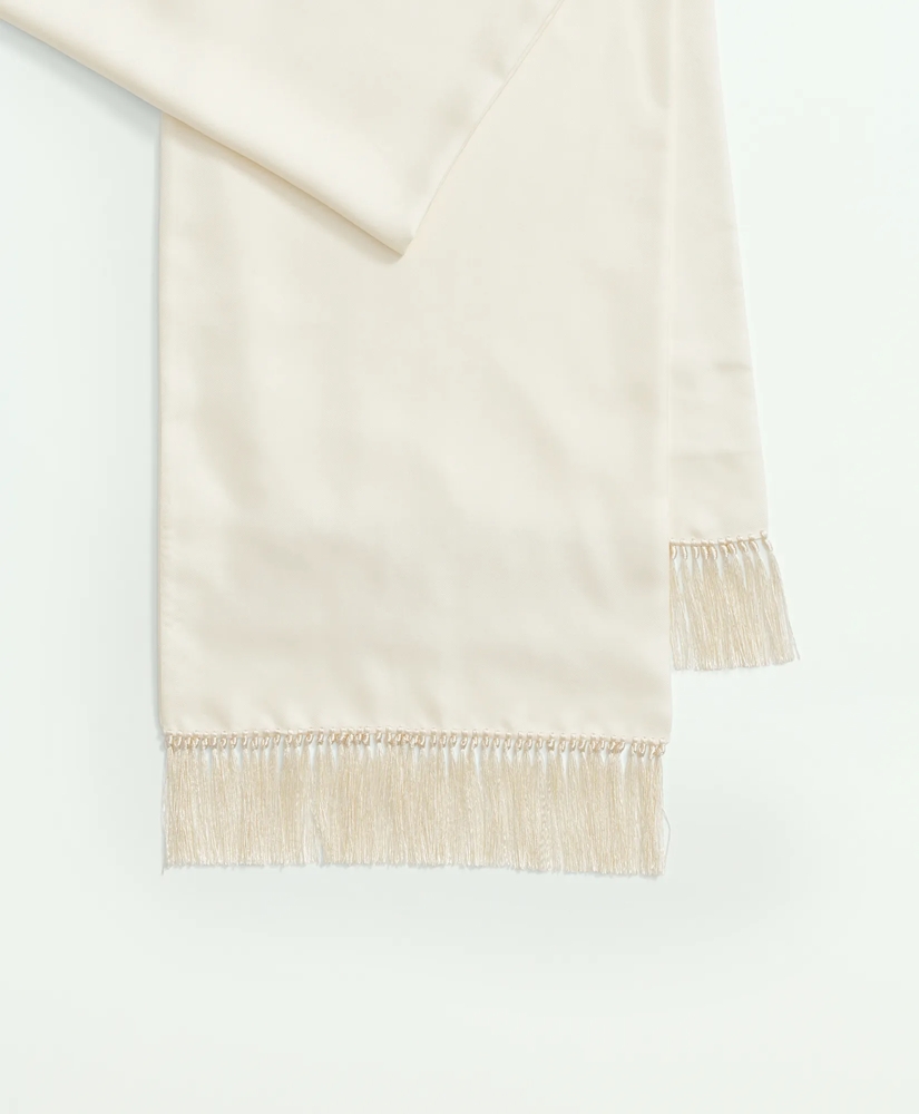 Formal Tassel Scarf in Double Layered Silk Twill, image 4