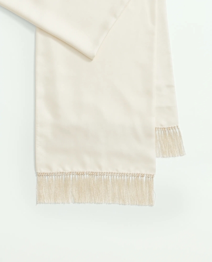 Formal Tassel Scarf in Double Layered Silk Twill, image 4