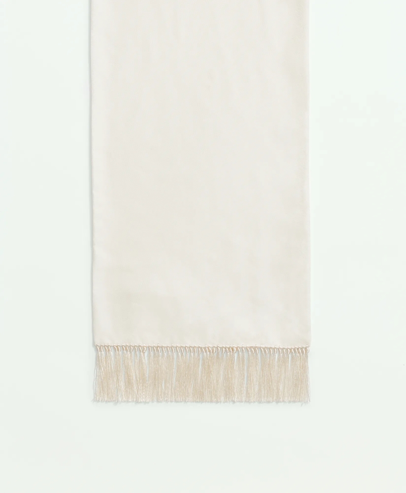 Formal Tassel Scarf in Double Layered Silk Twill, image 5