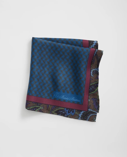 Paisley Border Silk Pocket Square, image 1