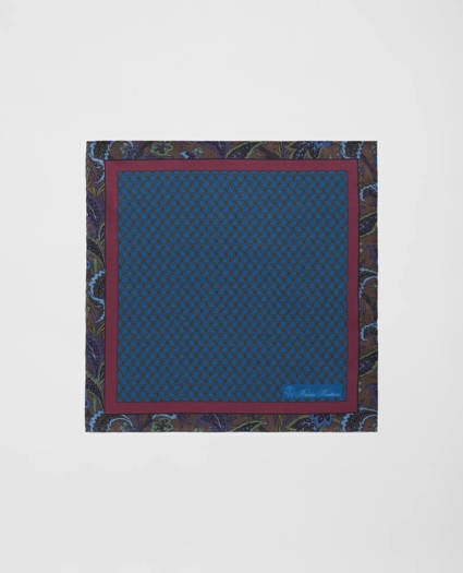 Paisley Border Silk Pocket Square, image 2