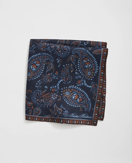 Large Paisley Silk Pocket Square, image 1