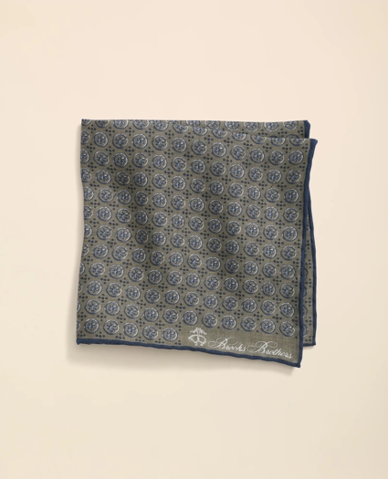 Linen Geometric Pocket Square, image 1