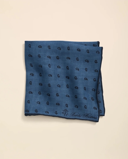 Linen Paisley Pocket Square, image 1
