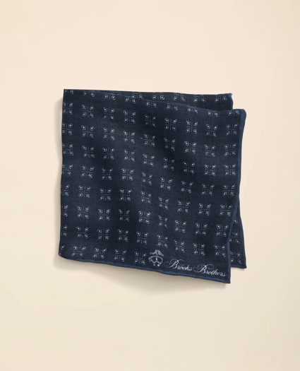 Linen Geometric Pocket Square, image 1
