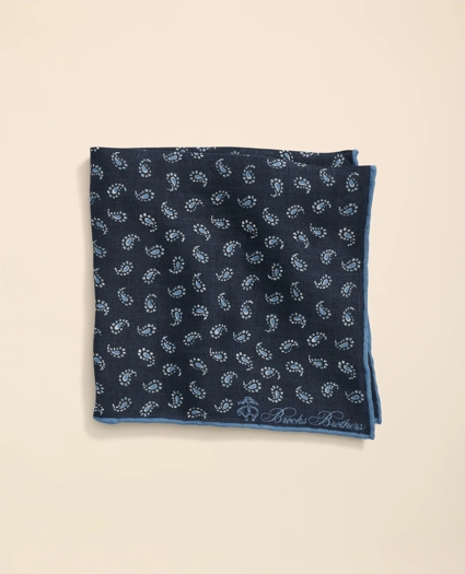 Linen Paisley Pocket Square, image 1