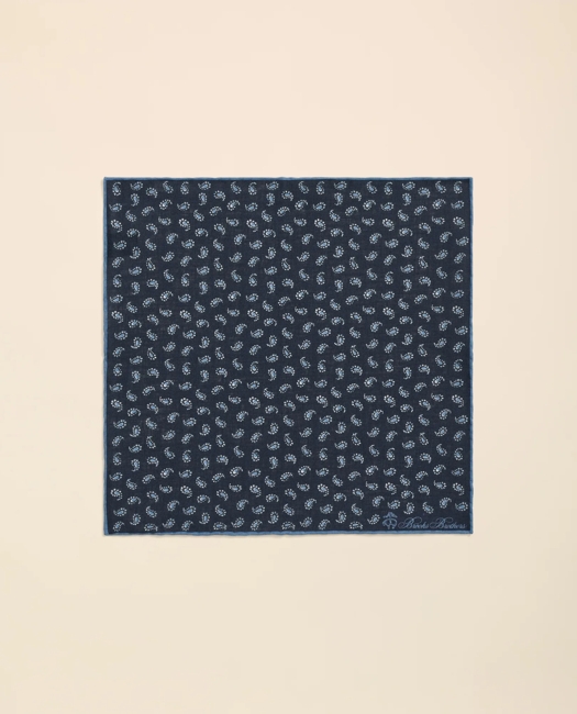 Linen Paisley Pocket Square
