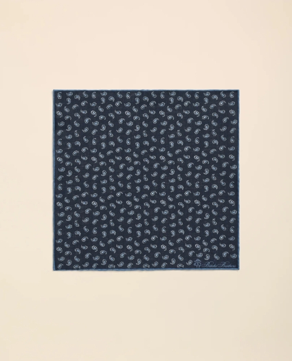 Linen Paisley Pocket Square, image 2