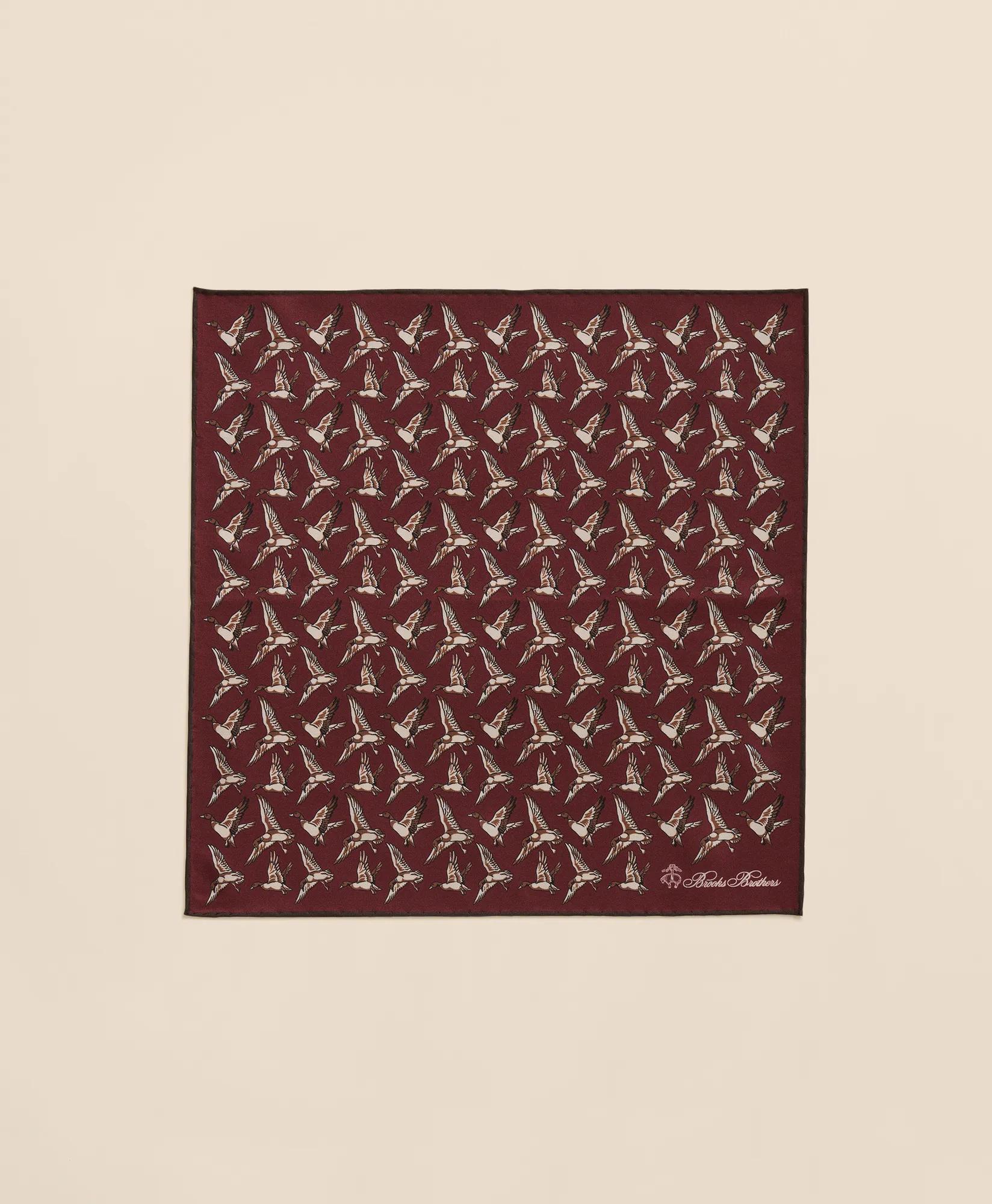 Duck Motif Silk Pocket Square, image 2