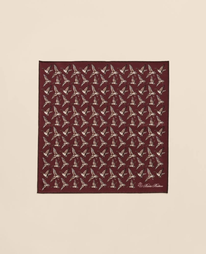 Duck Motif Silk Pocket Square, image 2