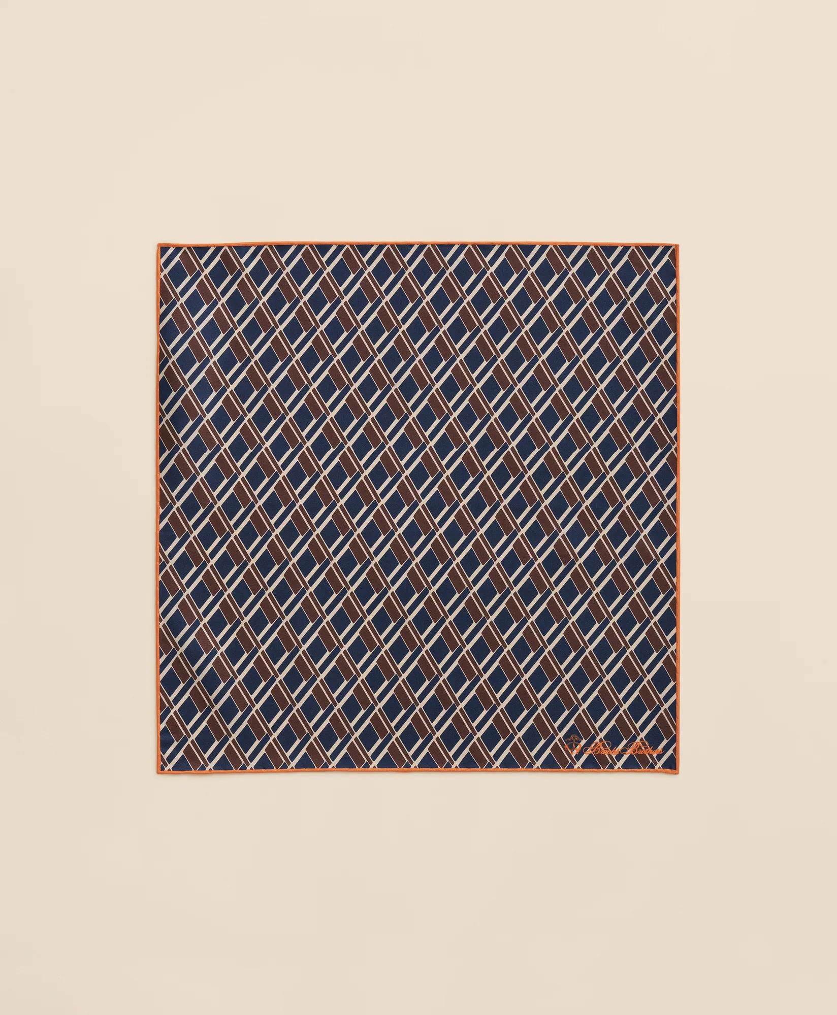 Diamond Motif Silk Pocket Square, image 2