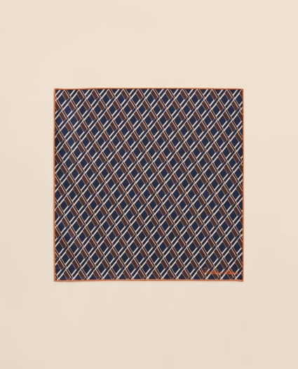 Diamond Motif Silk Pocket Square, image 2