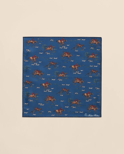 Equestrian Motif Silk Pocket Square, image 2