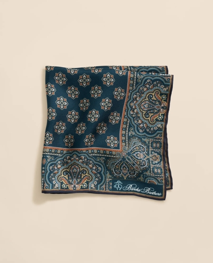 Ornate Motif Silk Pocket Square, image 1