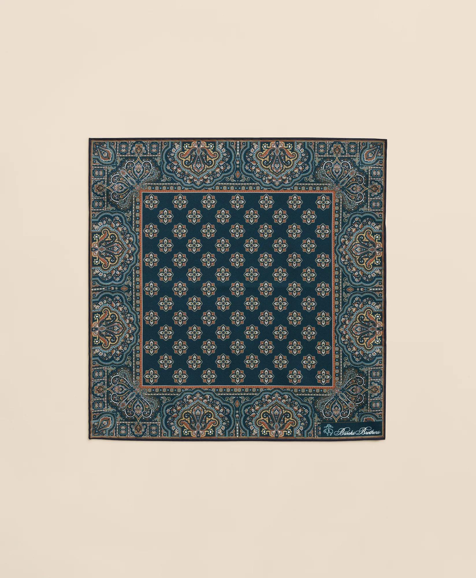 Ornate Motif Silk Pocket Square, image 2