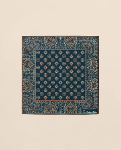 Ornate Motif Silk Pocket Square, image 2