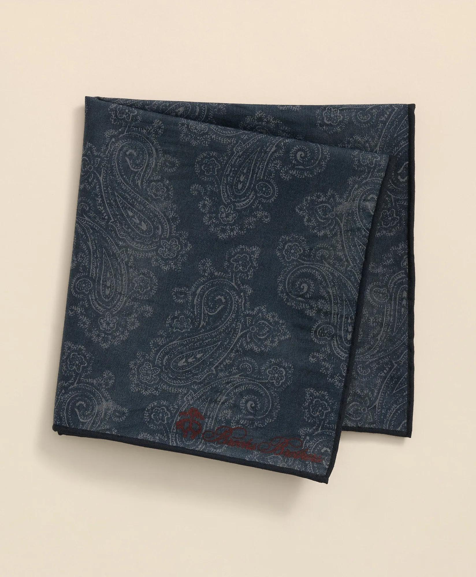 Cotton Paisley Print Pocket Square, image 1
