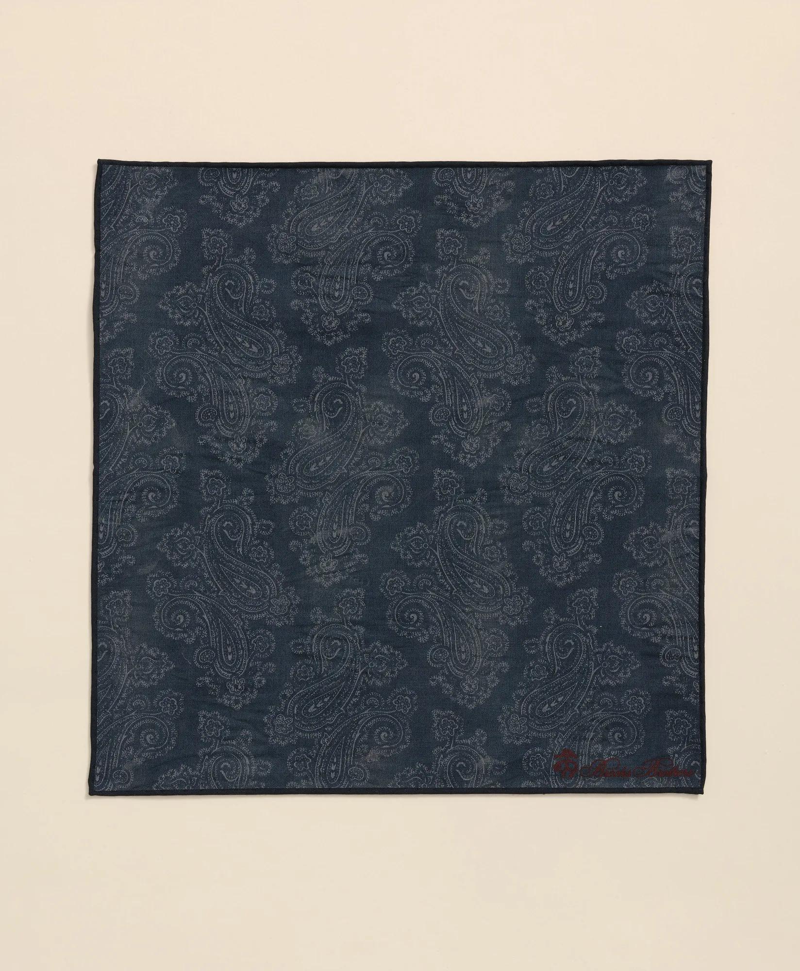 Cotton Paisley Print Pocket Square, image 2