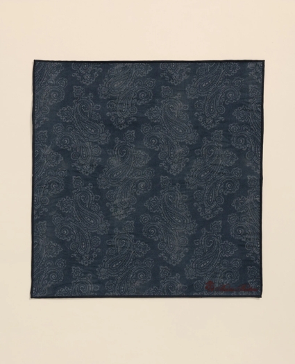 Cotton Paisley Print Pocket Square, image 2