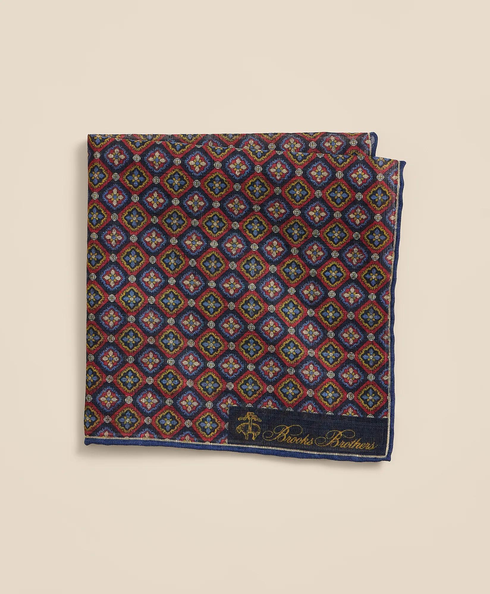 Silk Foulard Print Pocket Square, image 1